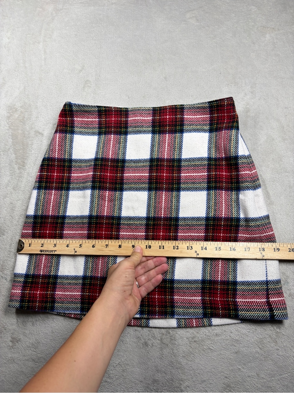 NWT Abercrombie & Fitch Wool Blend Plaid A line Academia Holiday Mini Skirt S - Picture 10 of 16